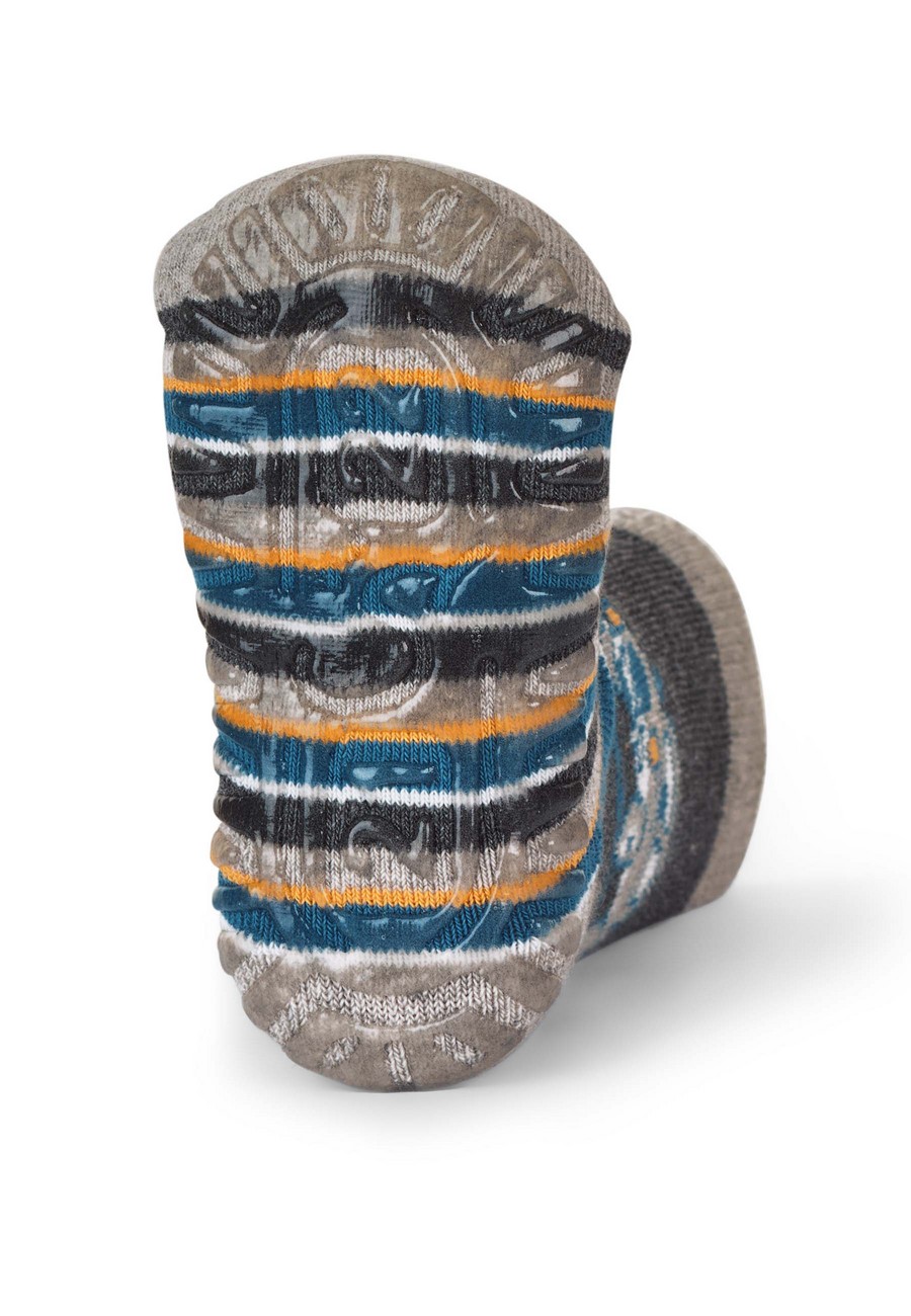 Sterntaler ponožky ABS protiskluzové chodidlo AIR, auto, šedý proužek 8132201