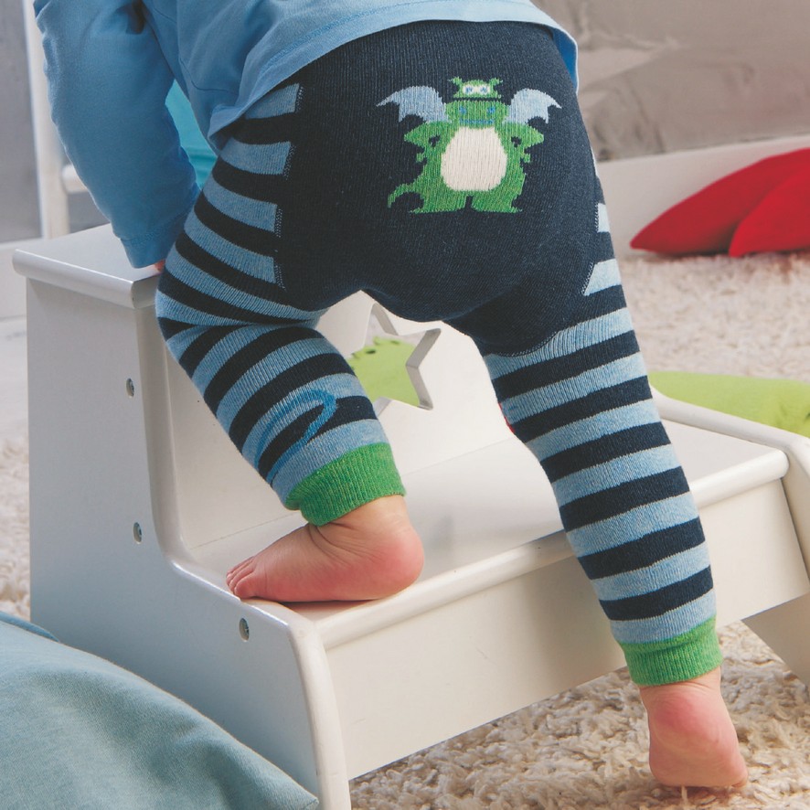 Sterntaler legíny zimní, froté, tmavě modré pruhy hasiči, dráček 8762030