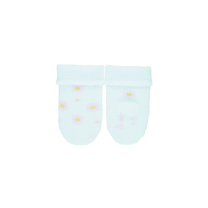 Sterntaler ponožky kojenecké s manžetkou, 3 páry, froté, kytičky, růžové 8302122