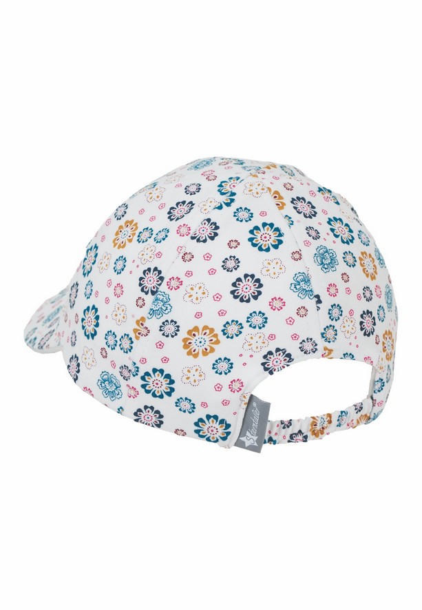 Sterntaler kšiltovka dívčí UV 15 krémová , kytičky 1412131