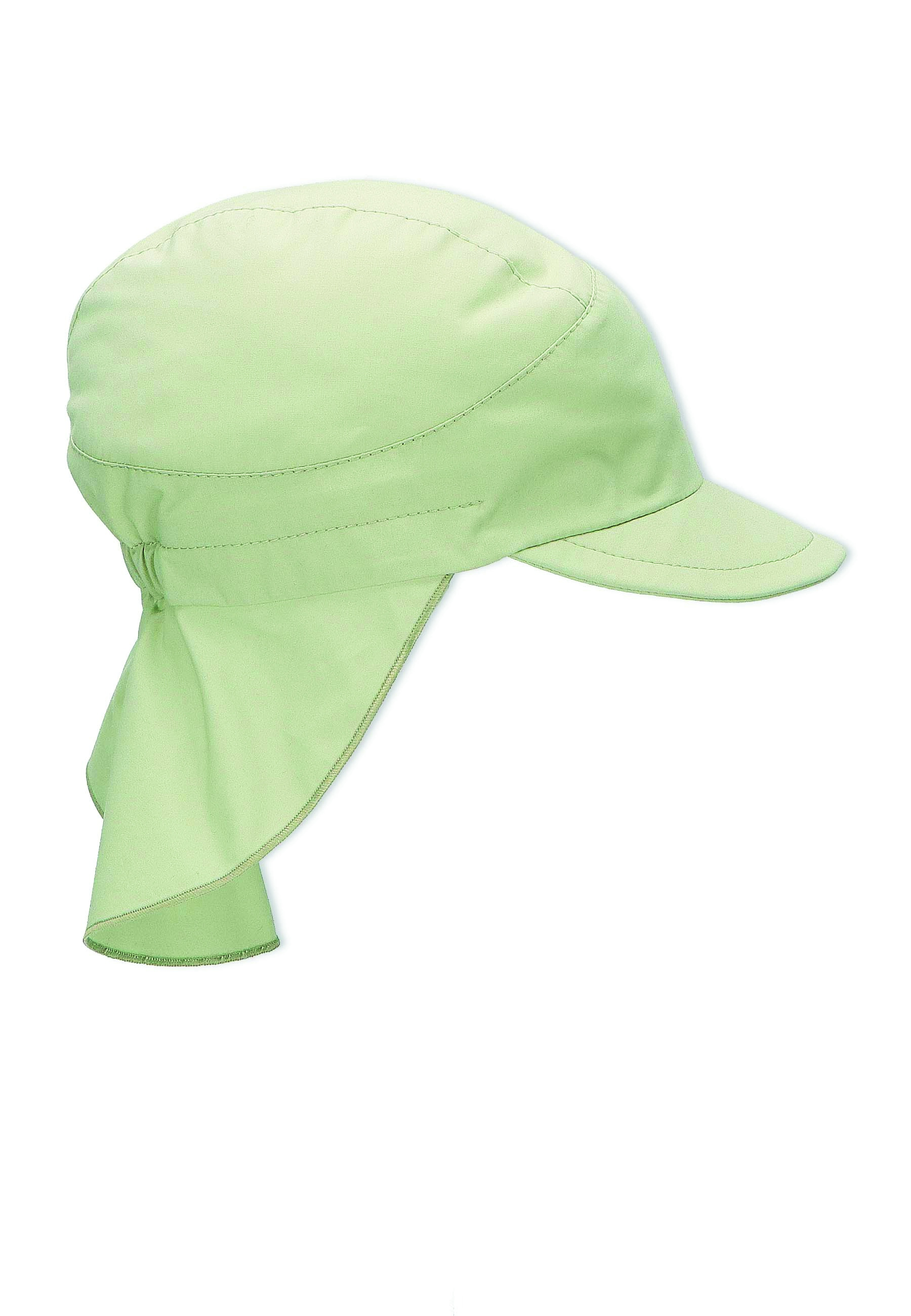 Sterntaler Čepice plátno uni UV 50+ jednobarevná s kšiltem a plachetkou světle zelená 1531430