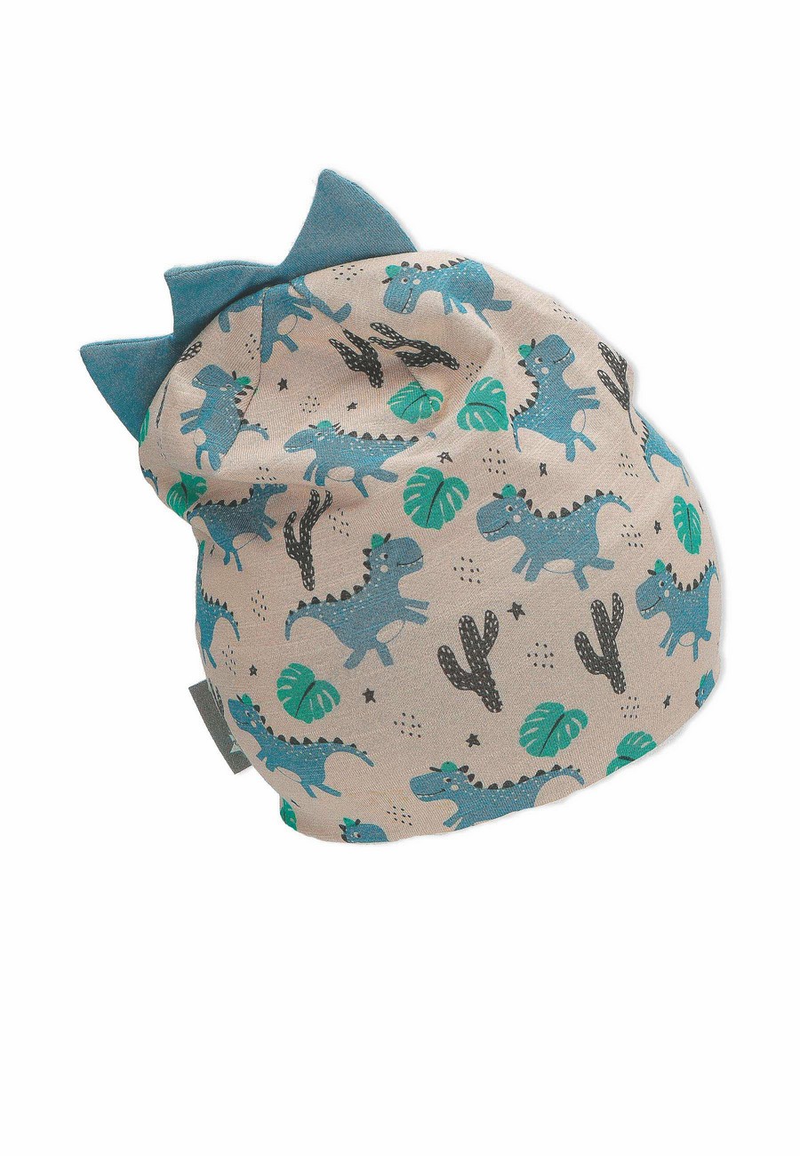 Sterntaler čepice jerzey spadlá krémová chlapecká UV 50+ dinosauři 1612263