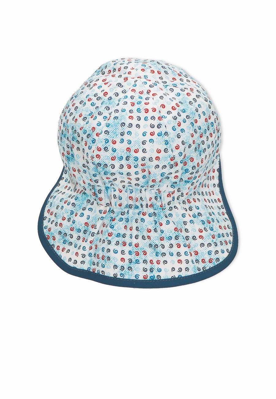 Sterntaler čepička baby chlapecká s plachetkou UV 50+bílá, spirálky 1602231