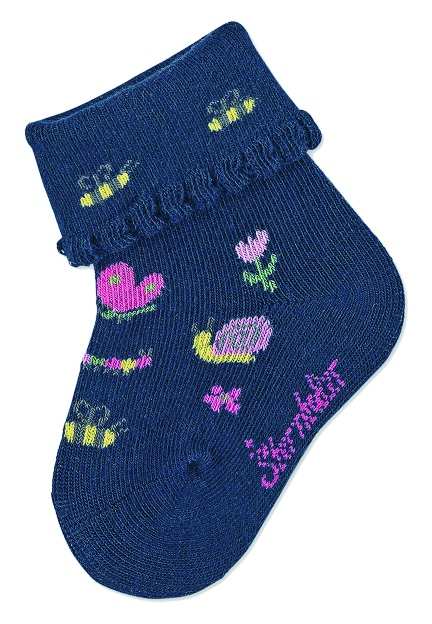 Sterntaler kojenecké ponožky s manžetou dívčí 3 páry jahůdka, motýli růžové,modré  8312253