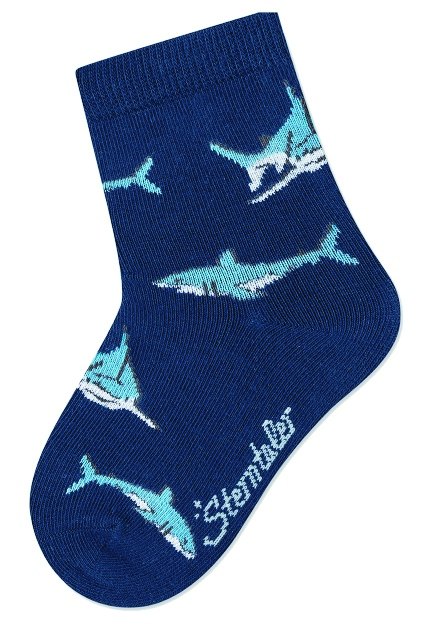 Sterntaler ponožky chlapecké 3 páry tmavě modré, žraloci 8322223