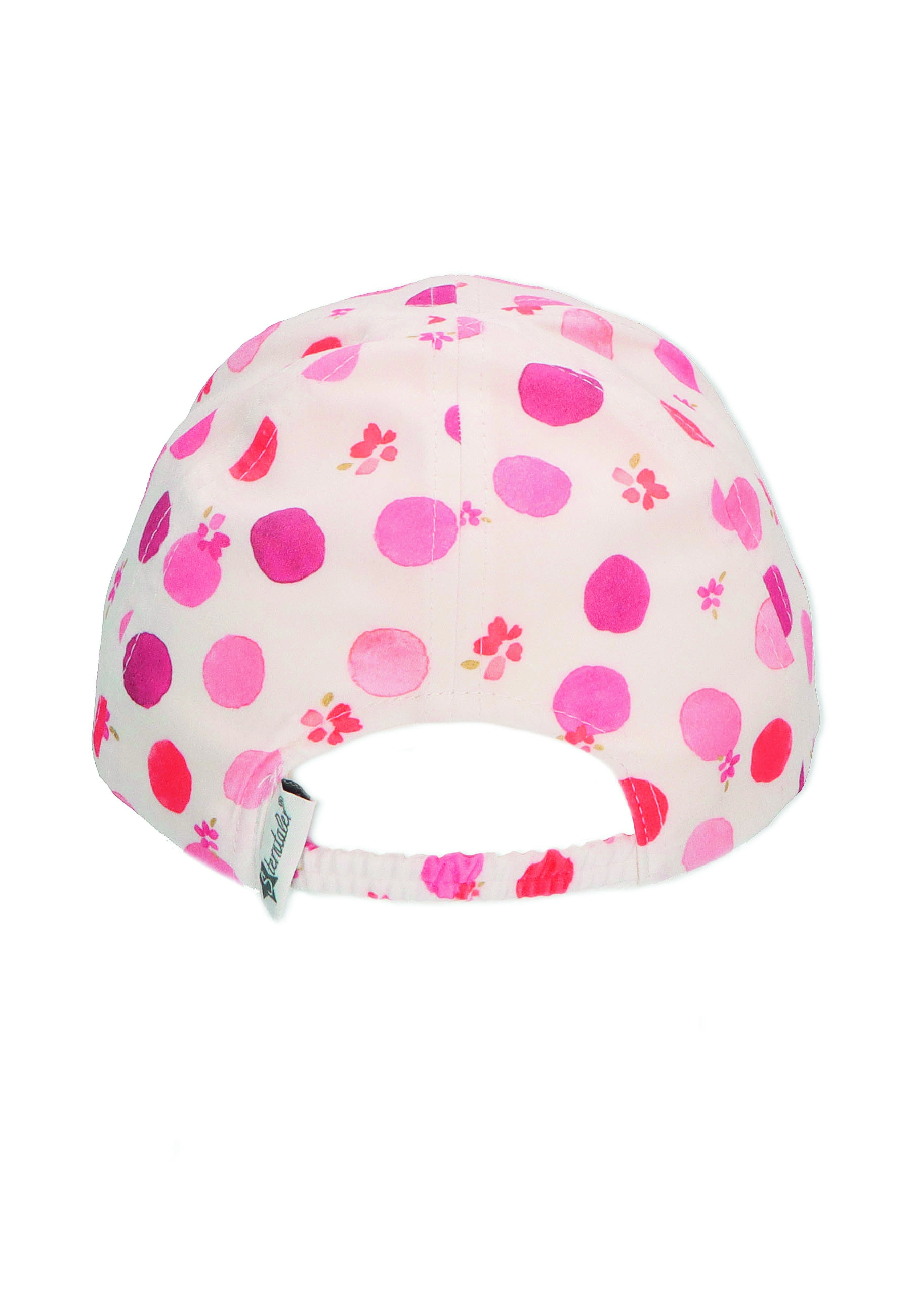 Sterntaler kšiltovka dívčí, krémová UV 50+ BIO bavlna, kolečka, kytičky 1412230