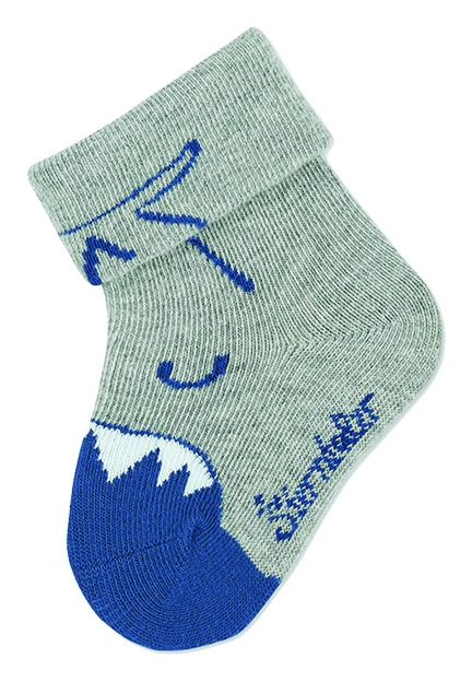 Sterntaler kojenecké ponožky s manžetou chlapecké 3 páry šedé plachetnice, žralok 8312251