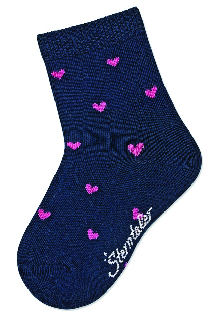 Sterntaler ponožky dívčí 3 páry, růžová, modrá, srdíčka, myška 8322224