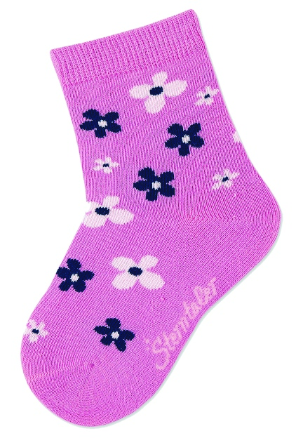 Sterntaler ponožky dívčí 3 páry, modré, koně, srdíčka, kytičky 8322226