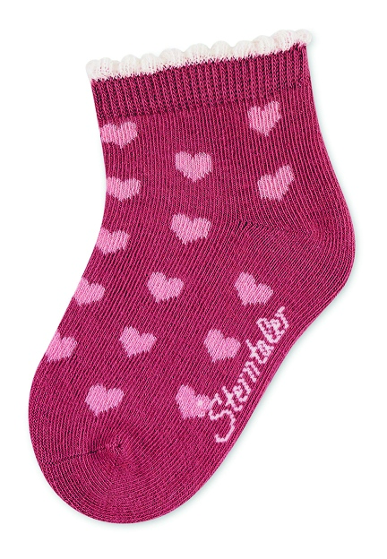 Sterntaler Ponožky kotníčkové dětské, srdíčka, motýlci růžové, krémové, červené 8512222