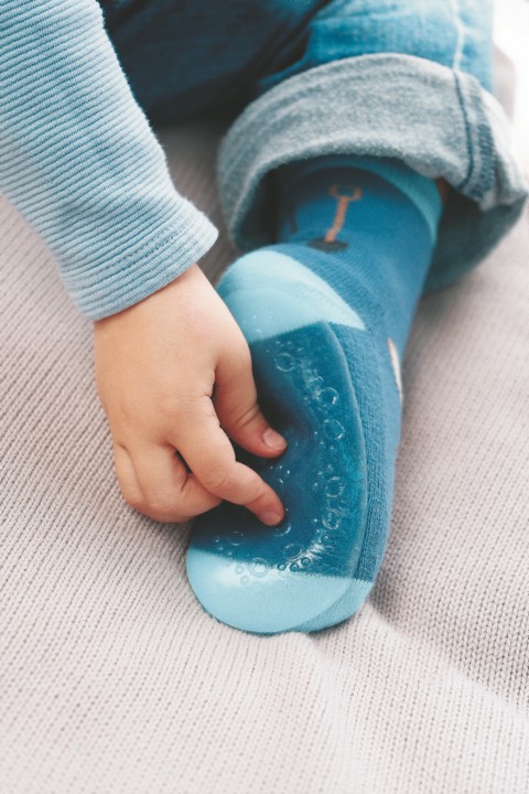 Sterntaler ponožky ABS protiskluzové chodidlo AIR modré, oslík Emmilius 8152186