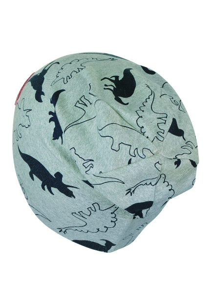 Sterntaler čepice zimní, chlapecká, spadlá, šedá, černošedí dinosauři 4622103