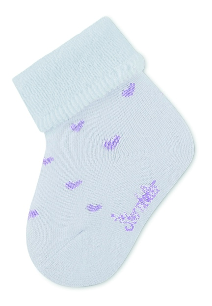 Sterntaler Ponožky kojenecké, 3 páry, froté, manžetka, bílé, baletka, srdíčka 8302222