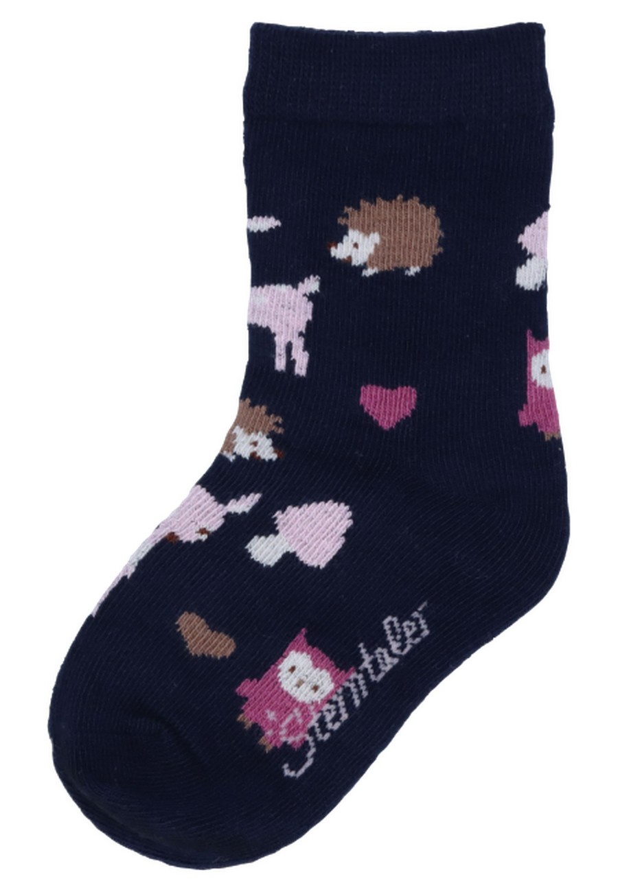 Sterntaler ponožky 7 párů v boxu, dívčí, modré, růžové, kočky, myš, hlemýžď, lesní zvířátka 8422253