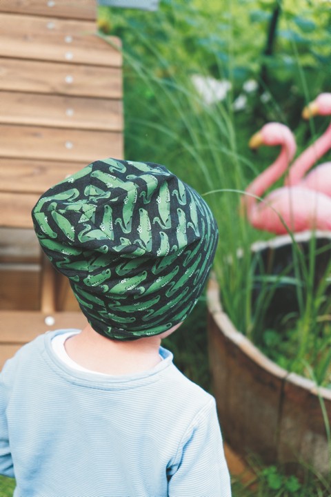 Sterntaler čepice jerzey spadlá modrá chlapecká UV 50+ krokodýli 1622232