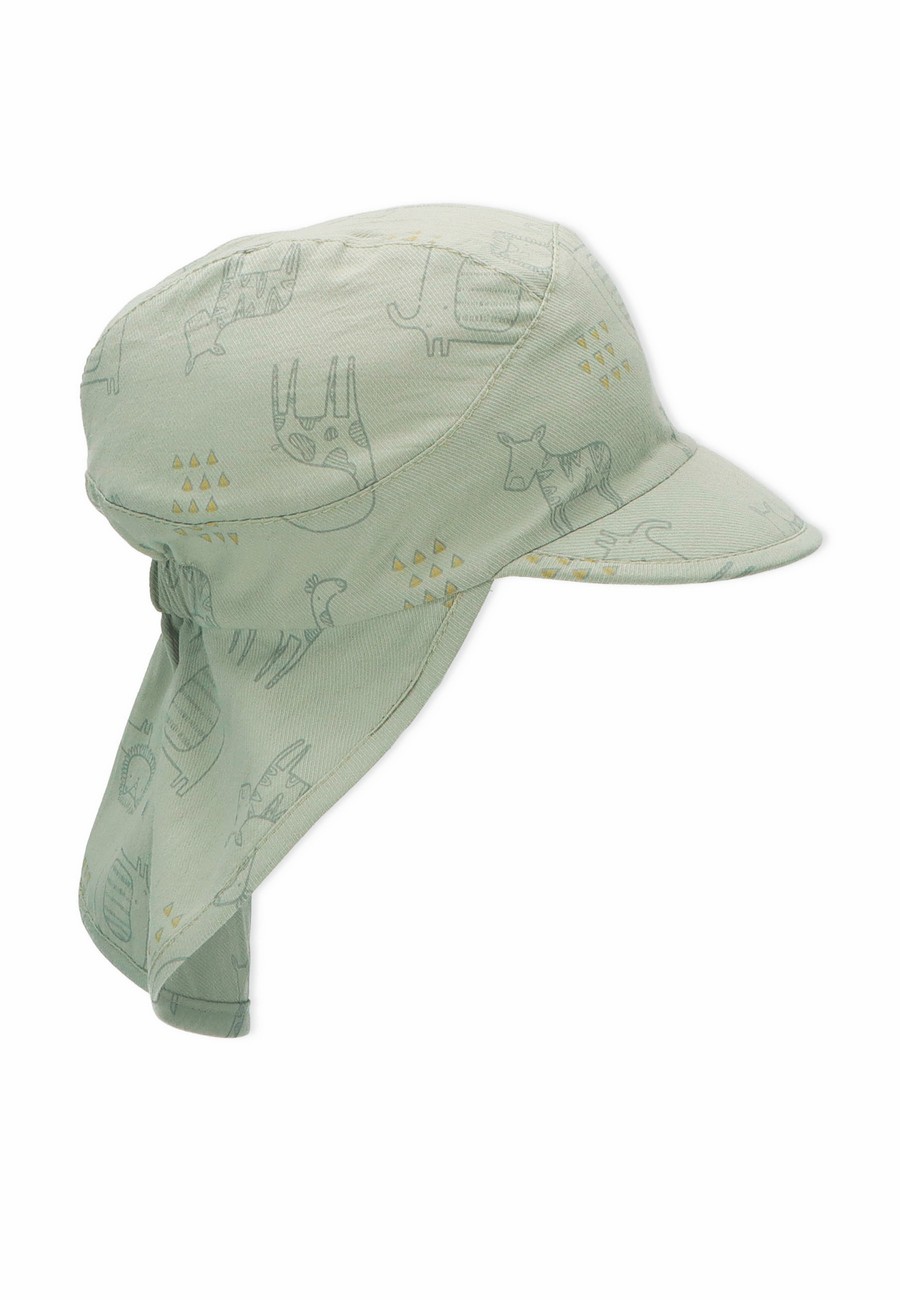 Sterntaler čepice s kšiltem a plachetkou UNI bio bavlna UV 15+ SAFARI zelená 1512230