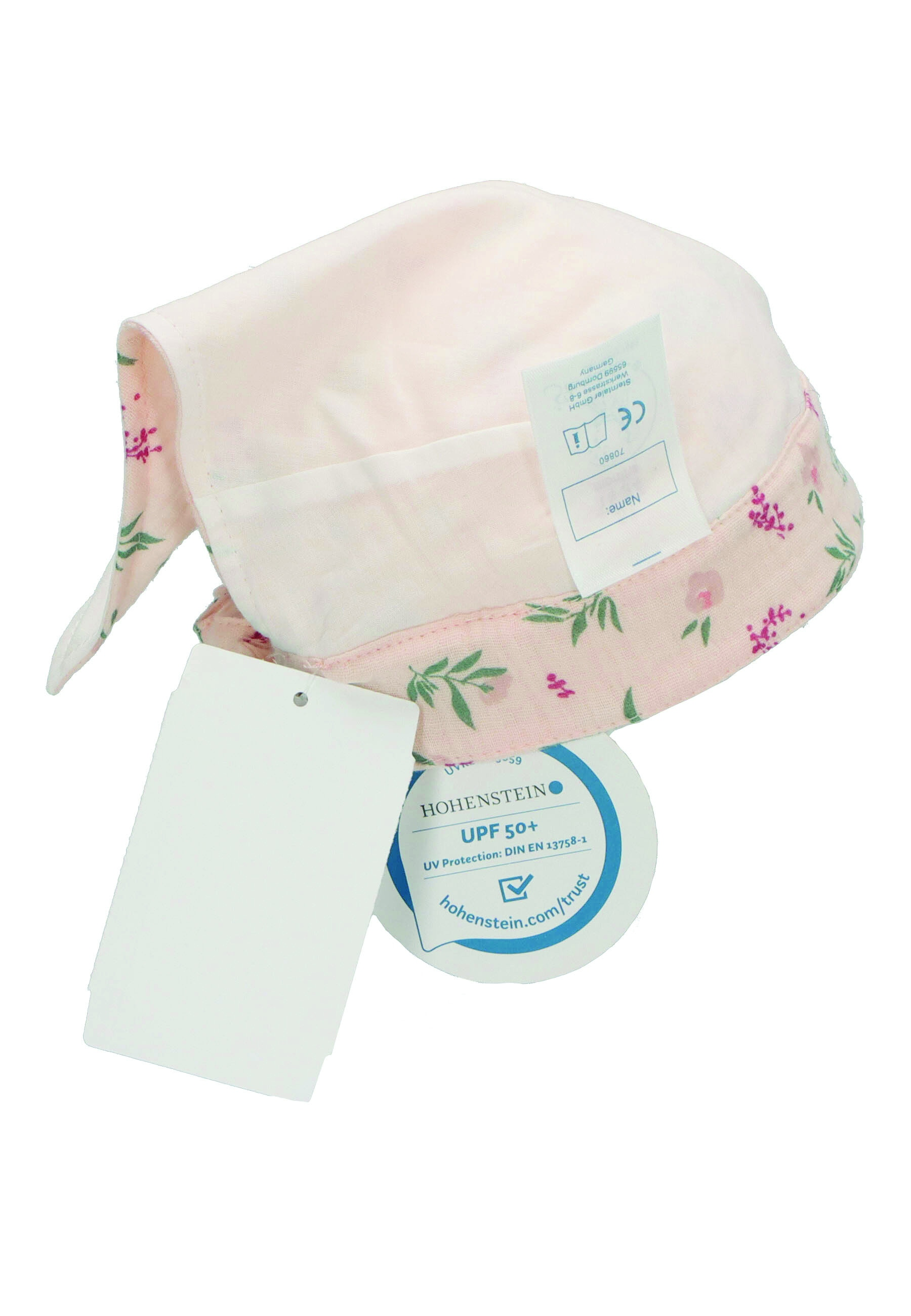 Sterntaler šátek, dívčí UV 15+ bio bavlna, růžový, kytičky 1452205