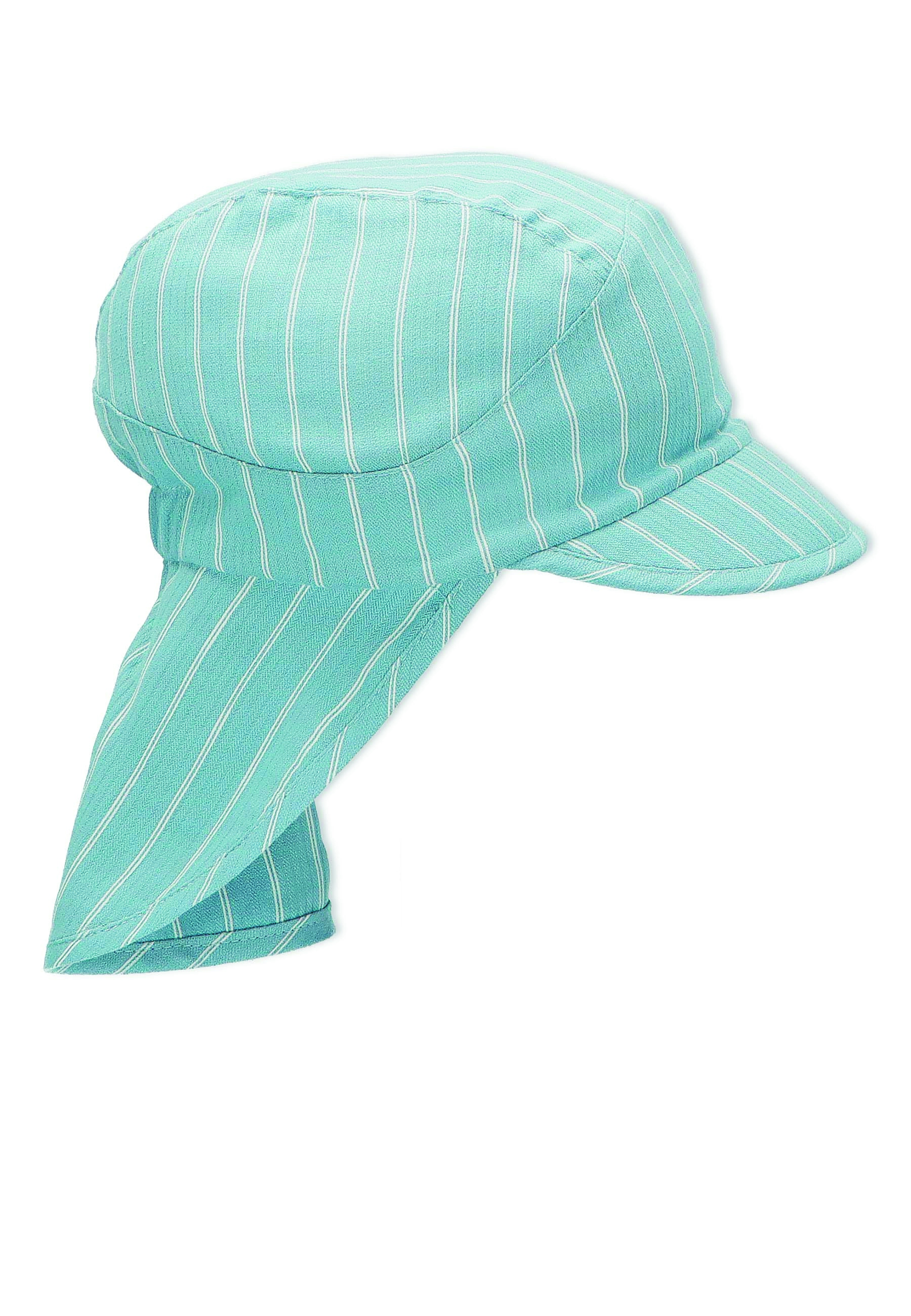 Sterntaler čepička chlapecká s plachetkou, UV 30+, modrá, bílý proužek 1612245