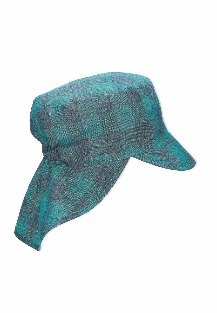 Sterntaler čepička s plachetkou UV 50+ džínově modrá, zebry 1622212