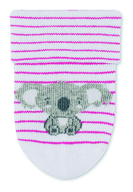 Sterntaler kojenecké ponožky s manžetou dívčí 3 páry koala, žirafa, bílá 8312252