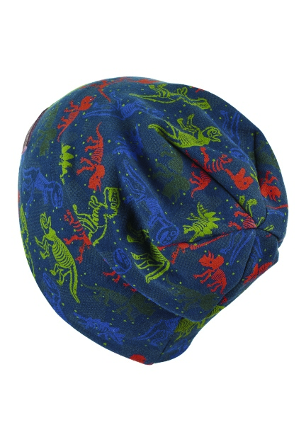 Sterntaler čepice zimní, chlapecká, spadlá, šedá, barevní dinosauři 4622102