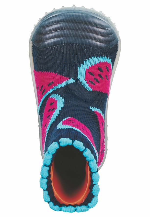 Sterntaler barefoot ponožkoboty dětské modré, meloun 8362103