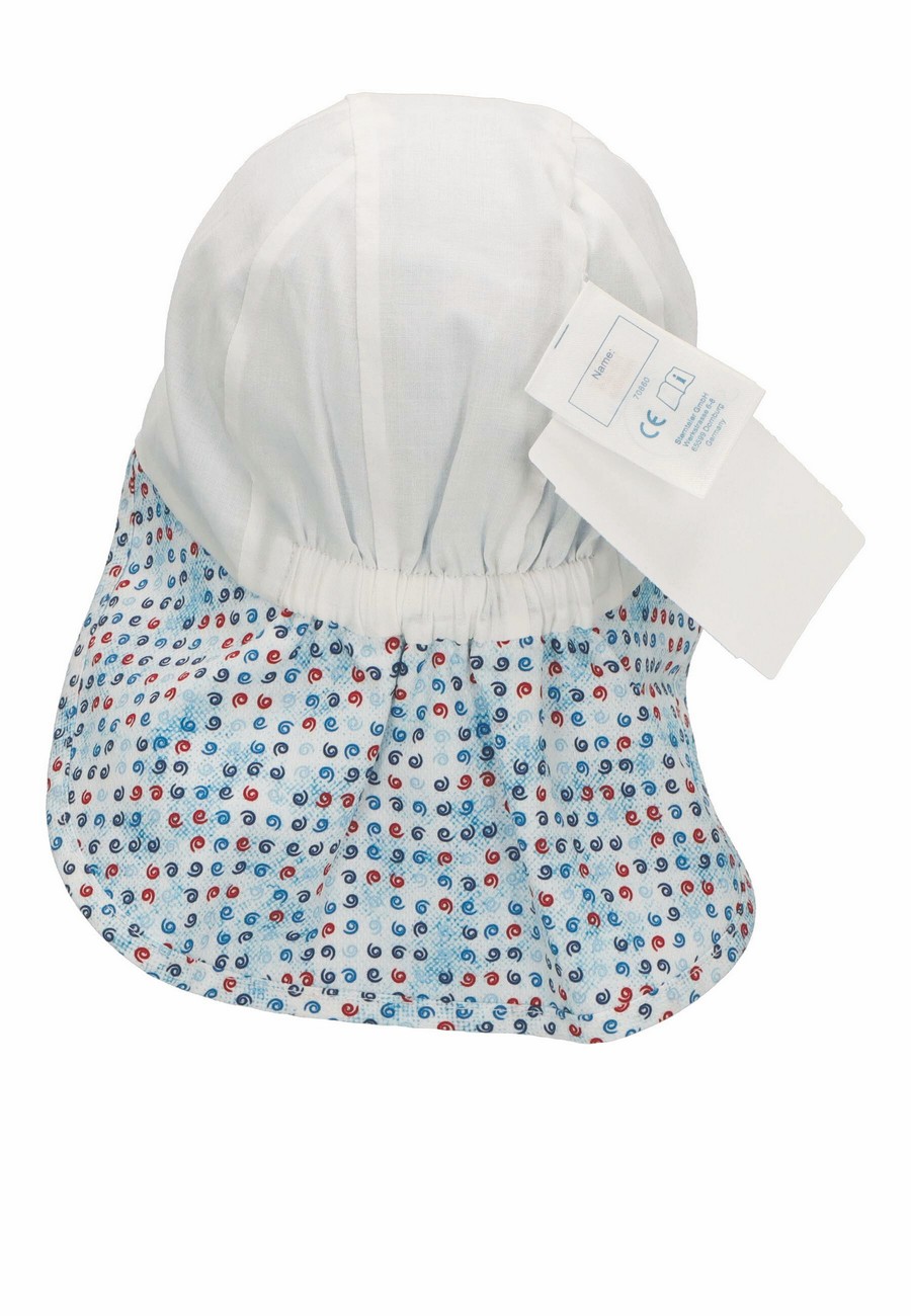 Sterntaler čepička baby chlapecká s plachetkou UV 50+bílá, spirálky 1602231