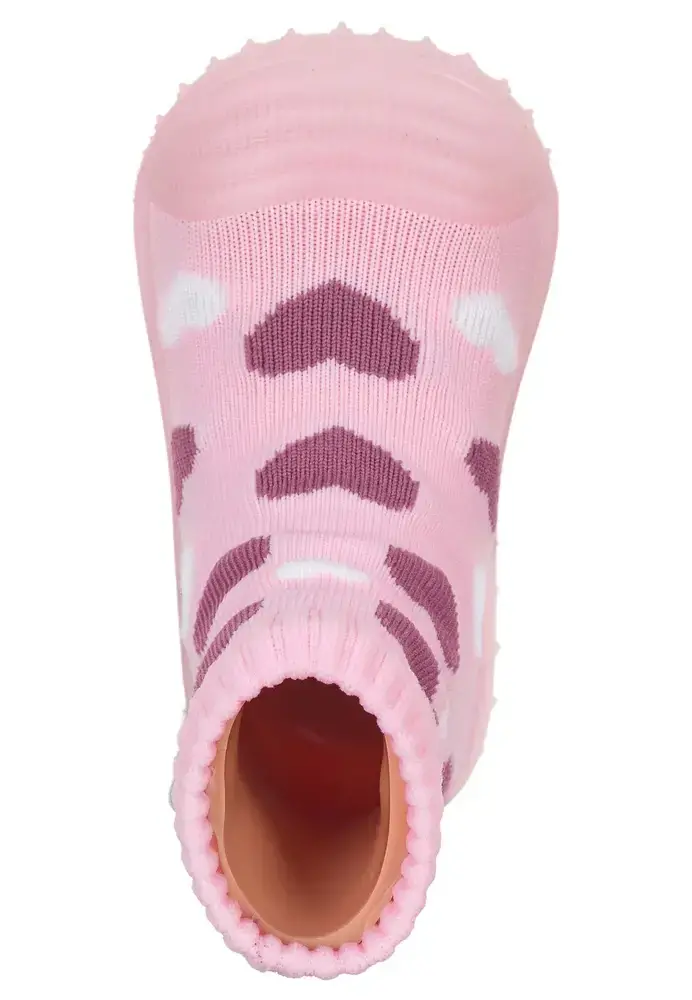 Sterntaler barefoot ponožkoboty dětské růžové, srdíčka 8362201