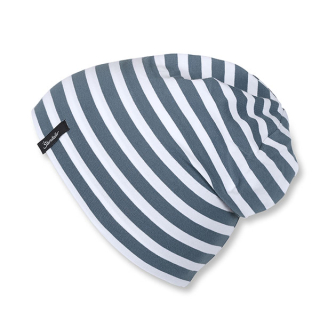 Sterntaler čepice bavlněná Basic uni proužky UV 50+ šedá 1521700