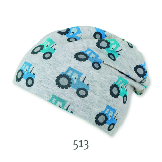 Sterntaler čepice jerzey spadlá šedá chlapecká UV 50+ traktory 1612061