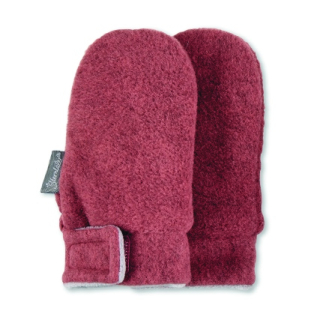 Sterntaler Rukavičky kojenecké PURE fleece bez palce červené, melír 4301400