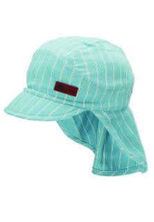 Sterntaler čepička chlapecká s plachetkou, UV 30+, modrá, bílý proužek 1612245