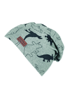 Sterntaler čepice zimní, chlapecká, spadlá, šedá, černošedí dinosauři 4622103