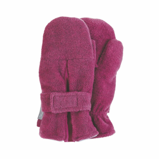 Sterntaler Rukavičky kojenecké PURE fleece suchý zip tmavě růžové 4301430
